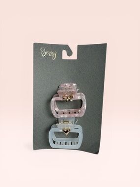 Berry Hair Clips Set of Two Pink and White